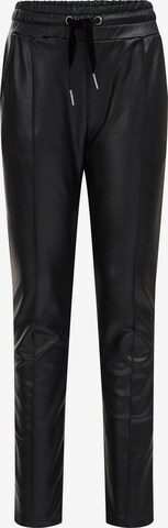 WE Fashion Tapered Trousers in Black: front