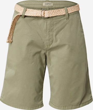 ESPRIT Chino Pants in Green: front