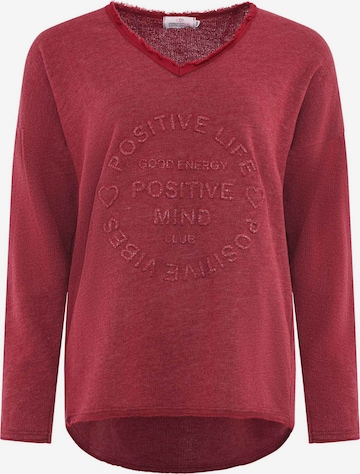 purpurinė Zwillingsherz Megztinis be užsegimo 'Positive Mind': priekis