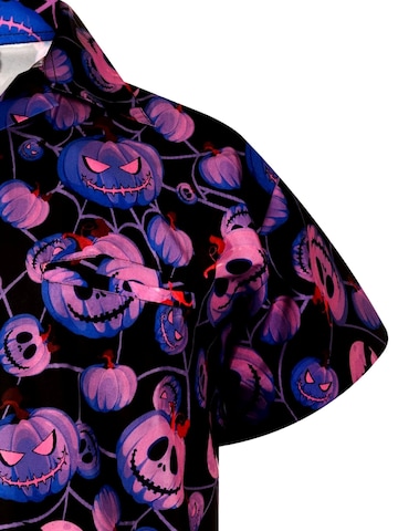 King Kameha Shirt 'Helloween Pumpkin Web' in Lila