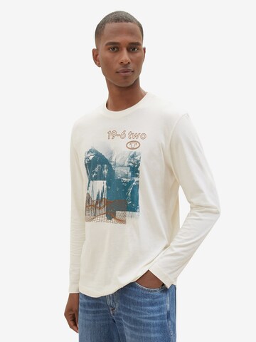 T-Shirt TOM TAILOR en beige : devant