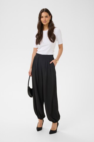 Kaffe Tapered Bandplooibroek 'KAJasmine' in Zwart