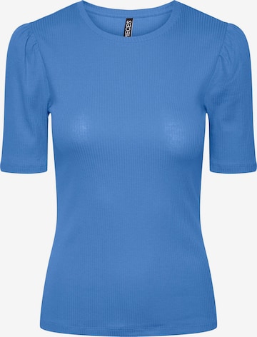 PIECES Tričko 'Ruka' – modrá: přední strana