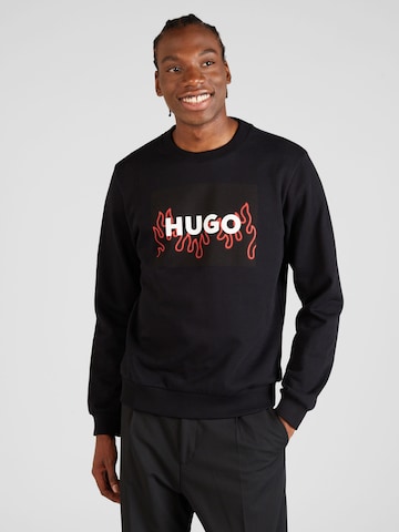 HUGO Sweatshirt 'Duragol_U241' in Zwart: voorkant