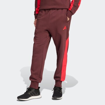 ADIDAS SPORTSWEAR Tapered Workout Pants 'Essentials' in Brown