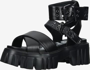 BUFFALO Sandalen met riem in Zwart: voorkant
