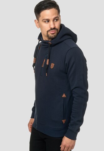 INDICODE JEANS Zip-Up Hoodie 'Elm' in Blue