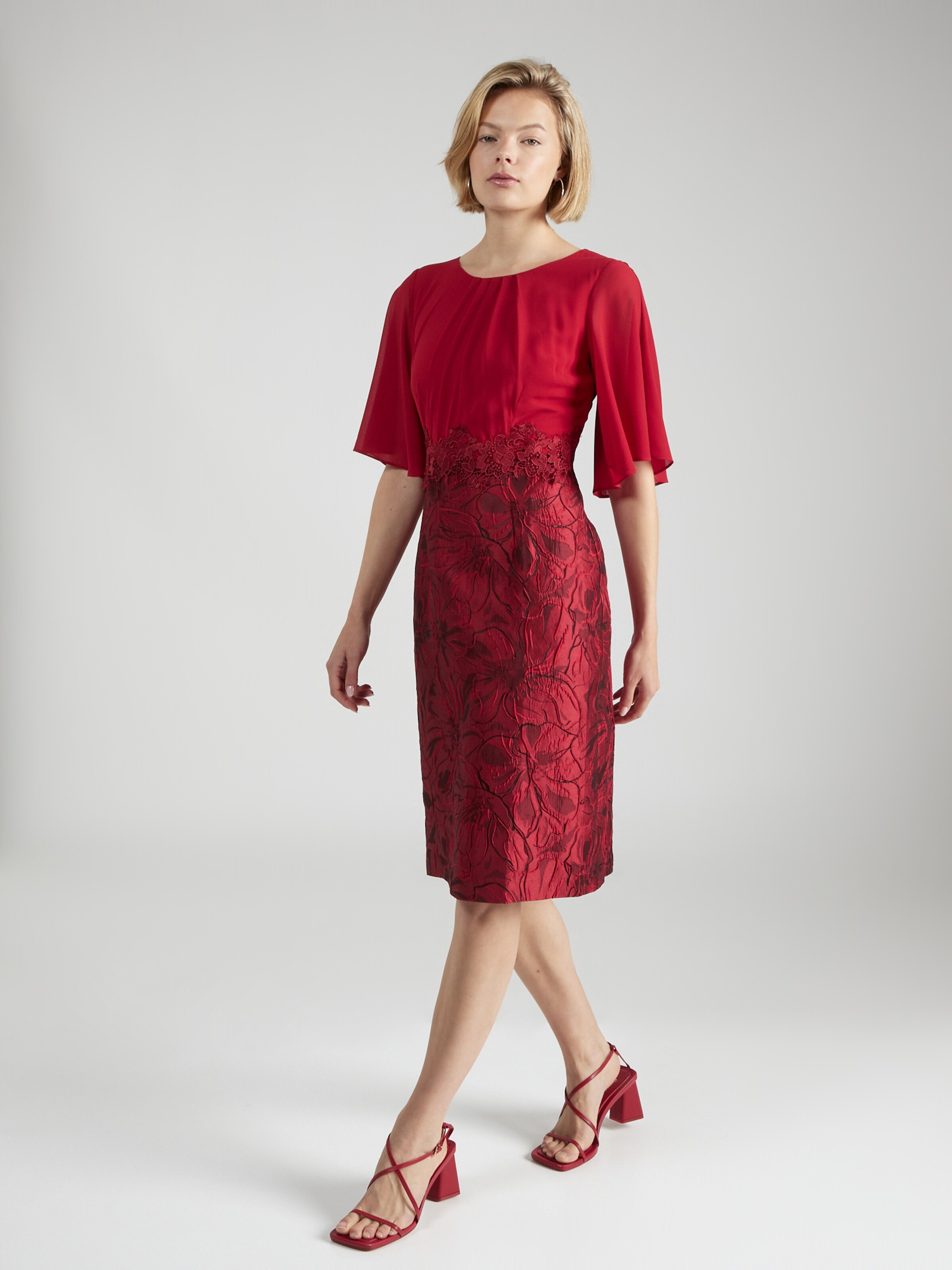 Ruby red cheap cocktail dress