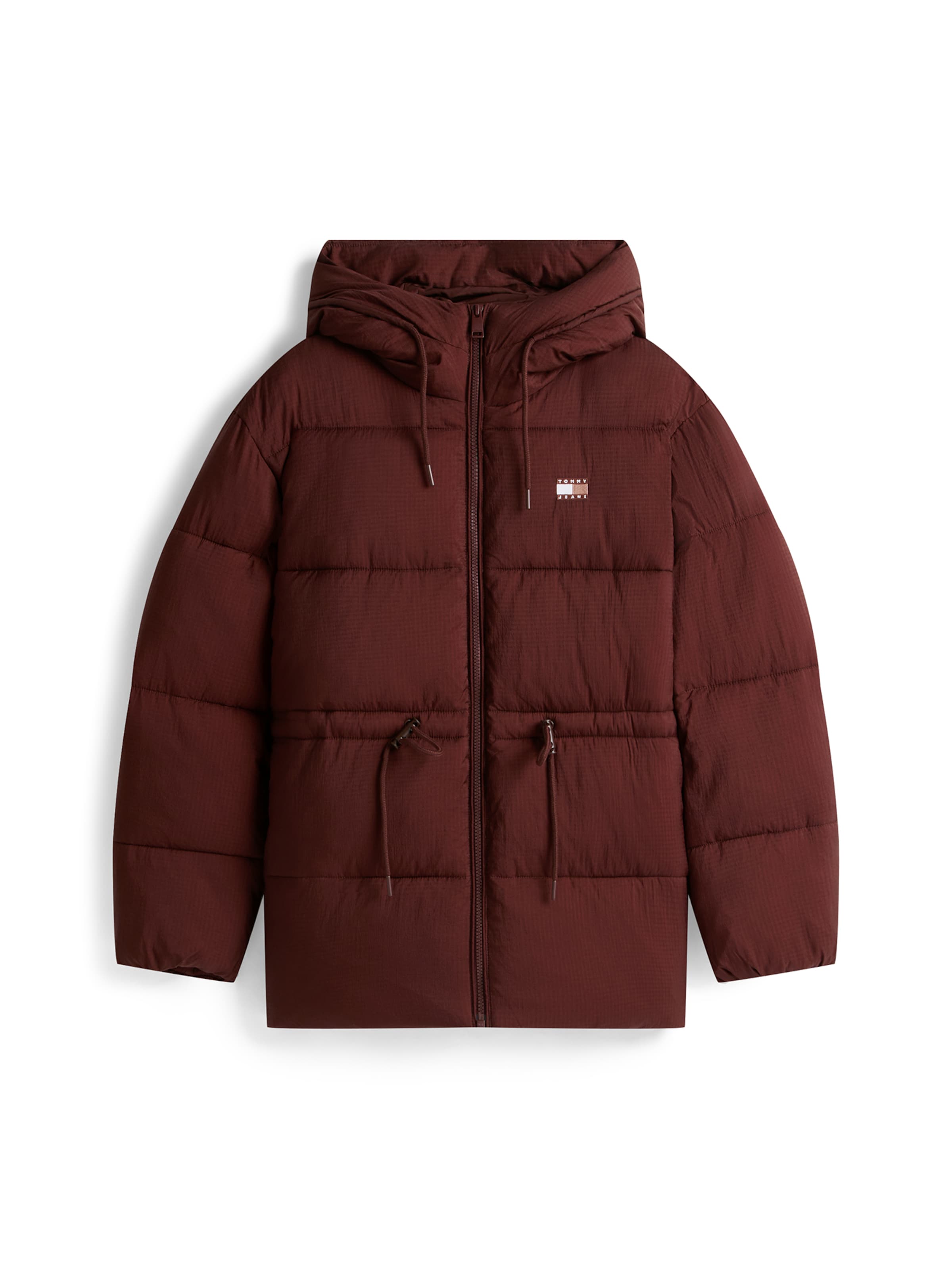 Tommy Jeans Χειμερινό μπουφάν σε καφέ: μπροστά