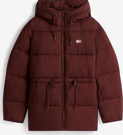 Žieminė striukė iš Tommy Jeans, spalva – rusva / raudona / balta, Prekių apžvalga