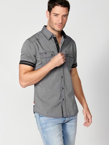 KOROSHI Regular fit Button Up Shirt in Grey: front