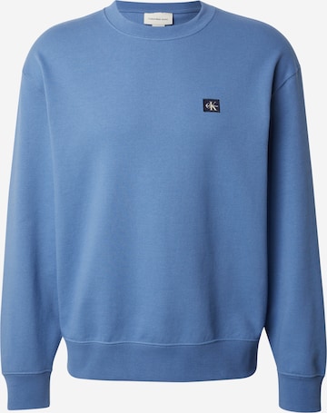 Sweat-shirt Calvin Klein Jeans en bleu : devant