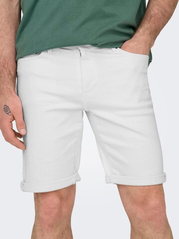 Only & Sons Slimfit Shorts 'Ply Life' in Weiß