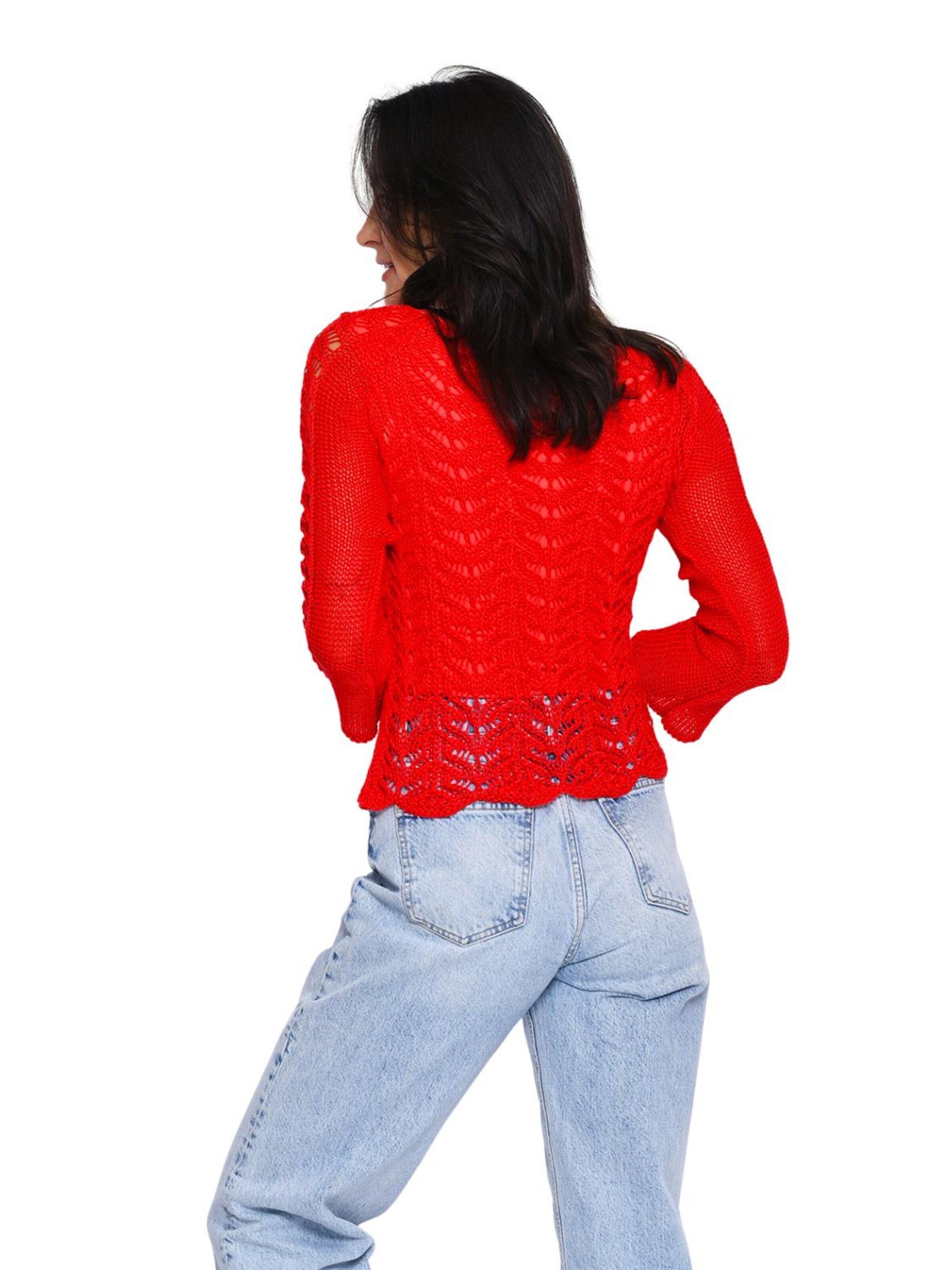 Süel knitwear - Top de punto 'Twin Lace' en rojo