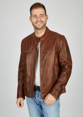 Veste mi-saison bugatti en marron : devant