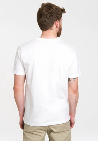 LOGOSHIRT Shirt 'Der Rote Blitz' in White