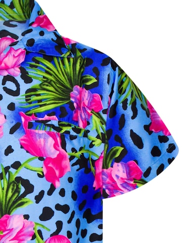 Maglietta 'Leopard Flowers' di King Kameha in blu