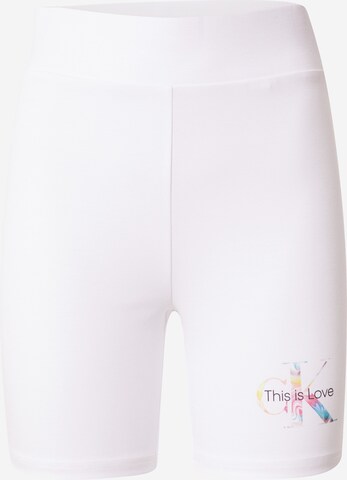 Calvin Klein Jeans Leggings 'Pride' in Wit: voorkant