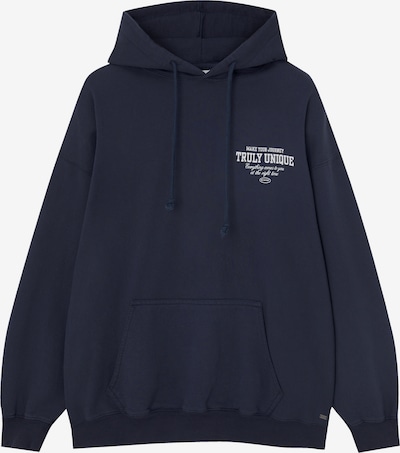 Pull&Bear Sweatshirt in navy / weiß, Produktansicht