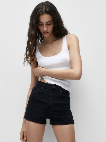 Coupe slim Jean Pull&Bear en noir : devant