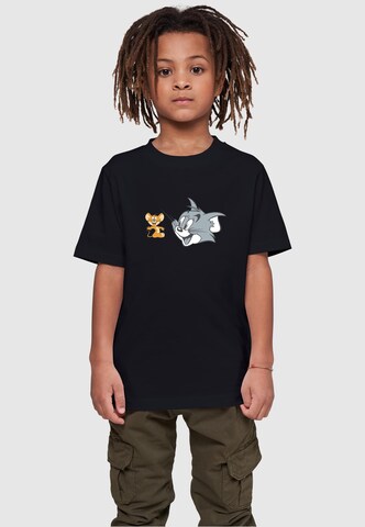 ABSOLUTE CULT Shirt 'Tom And Jerry - Simple Heads' in Black: front
