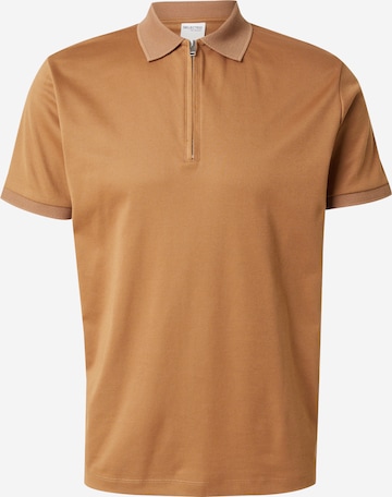 T-Shirt 'SLHFAVE' SELECTED en marron : devant