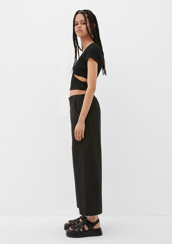 Wide Leg Pantalon QS en noir