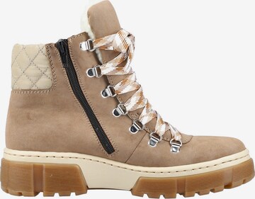 Rieker Lace-Up Ankle Boots in Beige