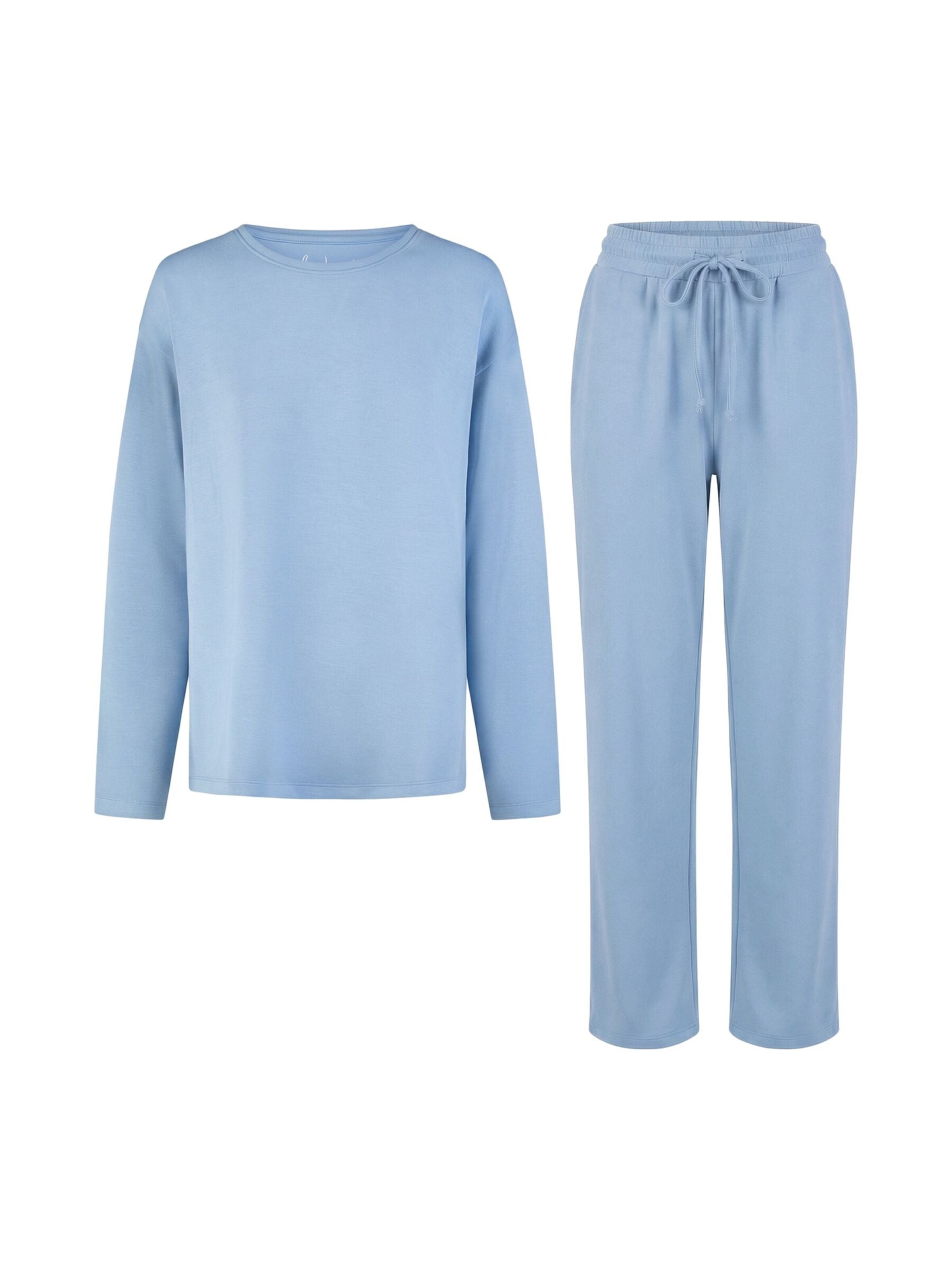 By Louise Pajama 'by Louise Women's Homewear Loungewear Long Soft & Comfortable Light Blue' in Blue: front