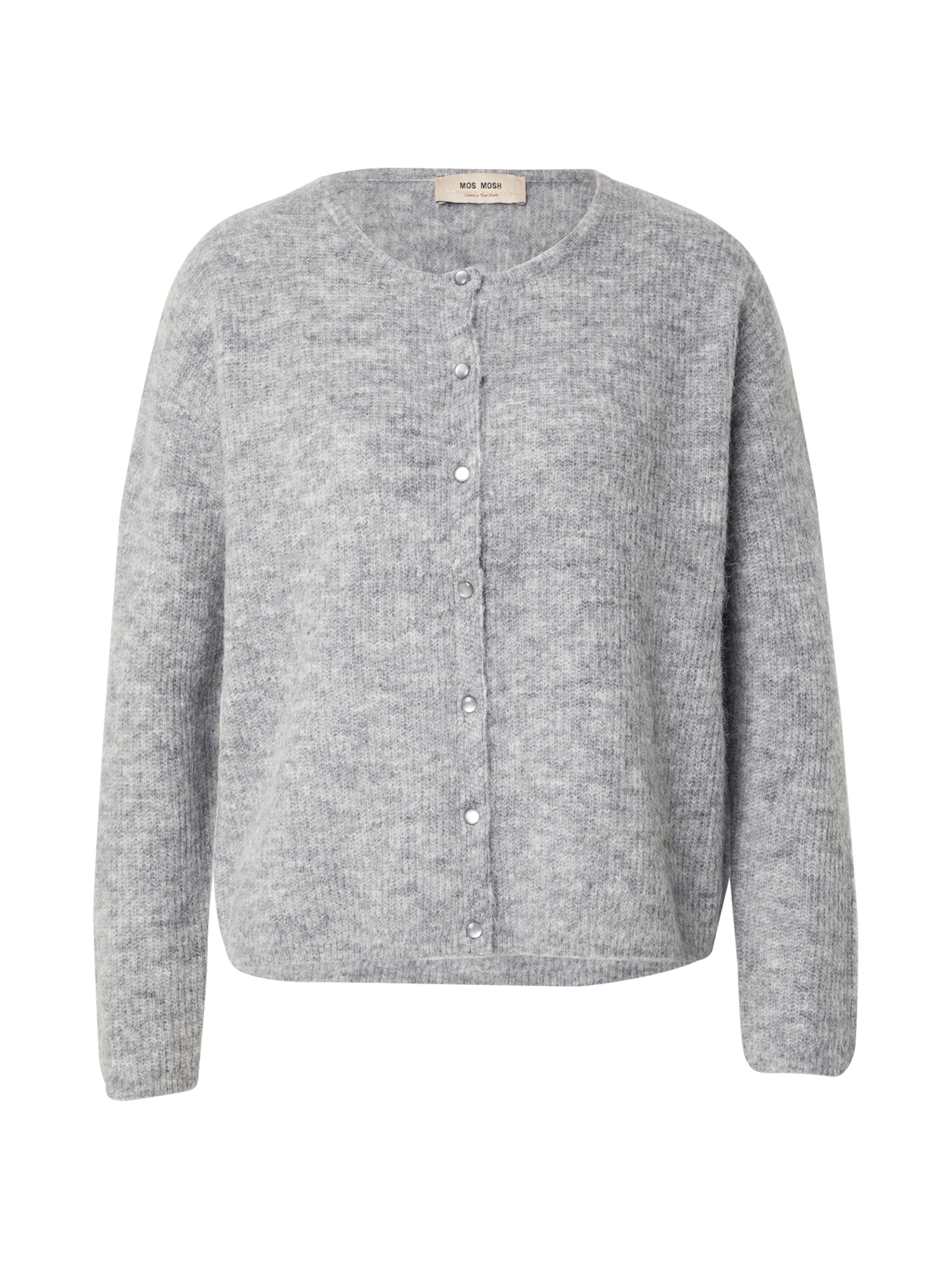 MOS MOSH Πλεκτή ζακέτα 'MMAlmine' σε γκρι: μπροστά