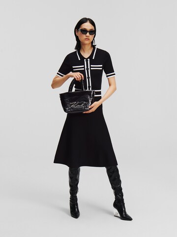 Karl Lagerfeld Mekko 'Polo Knit' värissä musta