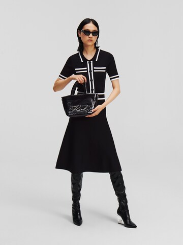 Karl Lagerfeld Jurk 'Polo Knit' in Zwart