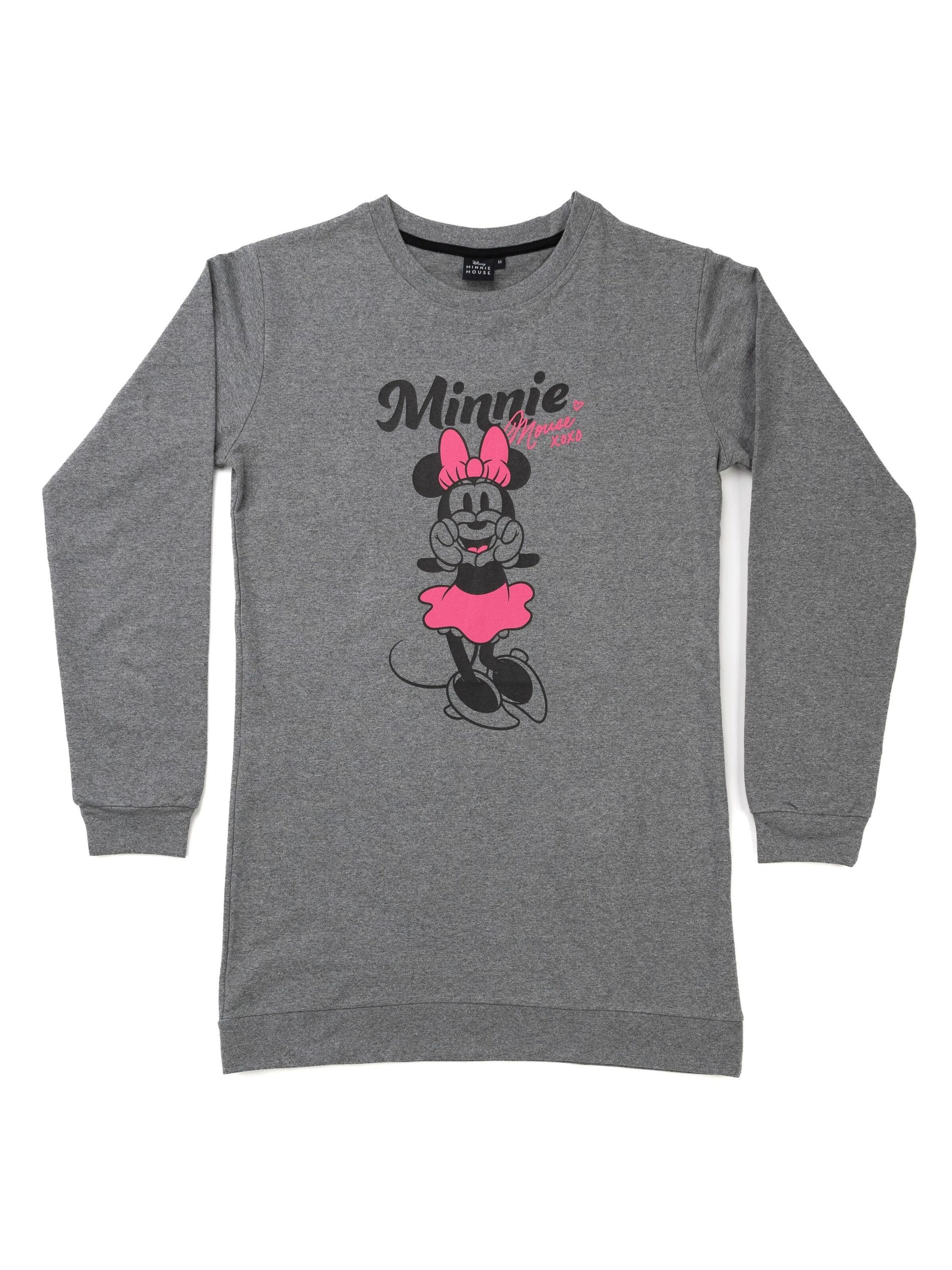 DISNEY Nightgown 'Minnie Mouse XOXO' in Grey: front
