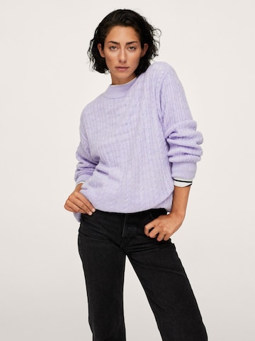 MANGO Sweater in Purple: front