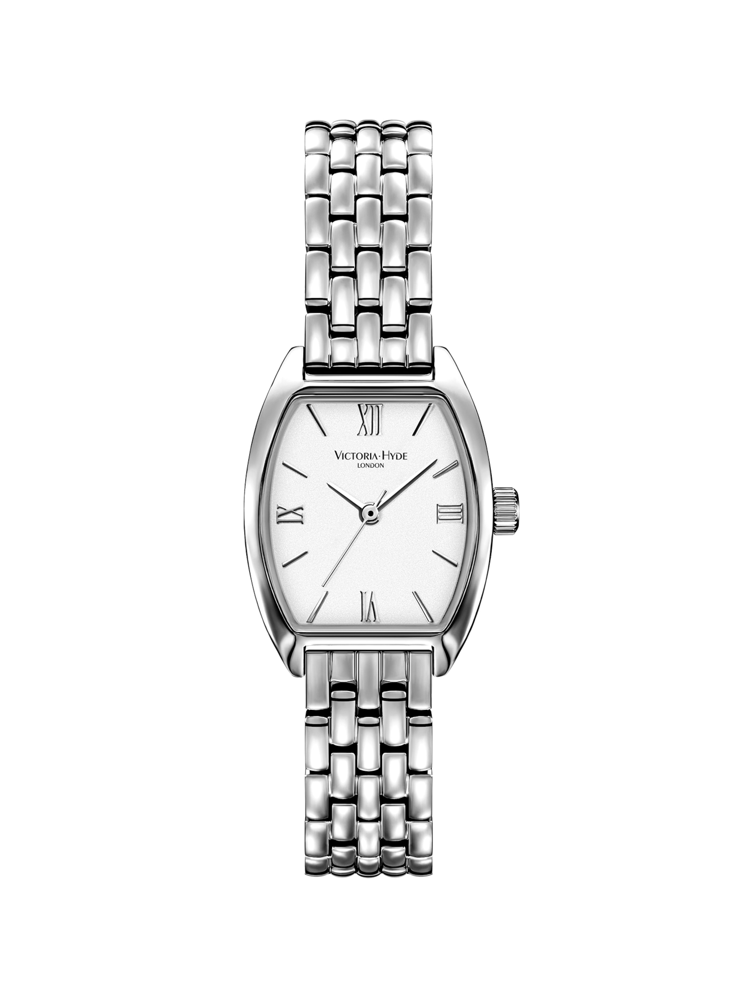 Victoria Hyde - Relógios analógicos ' Barrel ' em prata: frente