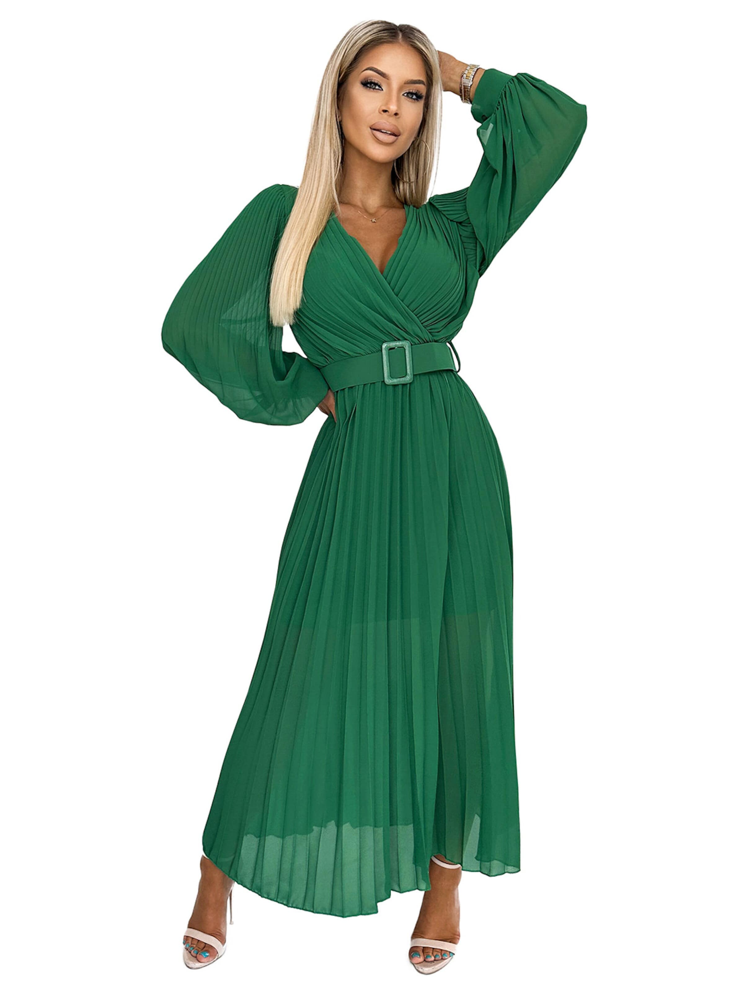 Numoco Kleid 'Klara'‌‌‌‌‌‌‌‌‌ in Grün: Vorderseite