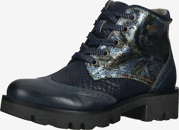 Laura Vita Lace-Up Ankle Boots in Blue: front