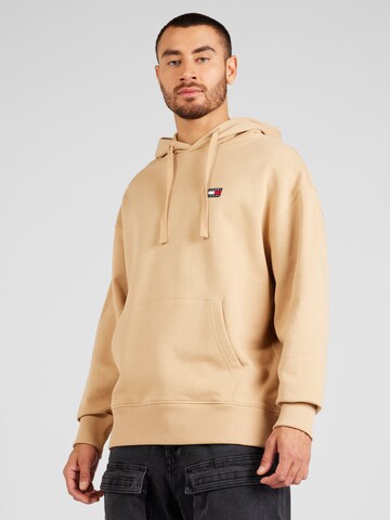 Sweat-shirt Tommy Jeans en beige : devant