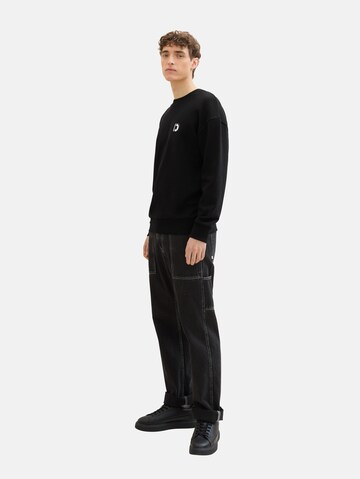 TOM TAILOR DENIM Sweatshirt in Schwarz