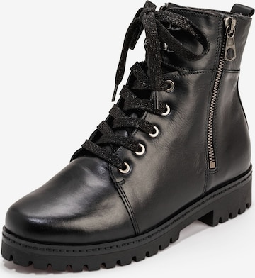 VITAFORM Lace-Up Ankle Boots in Black: front