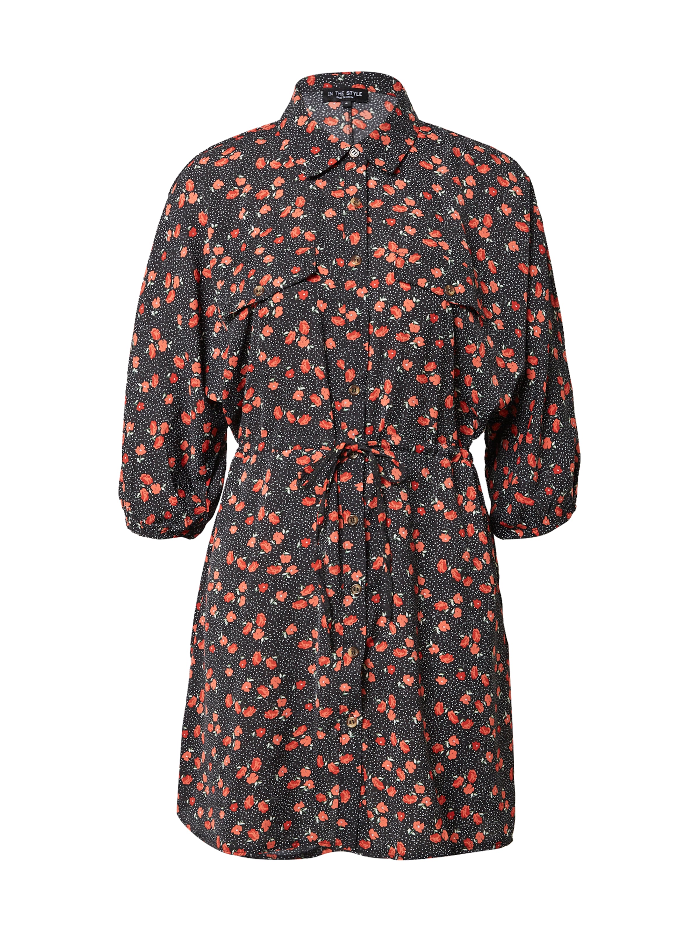 In The Style Рокля тип риза 'JOSSA' в черно: отпред