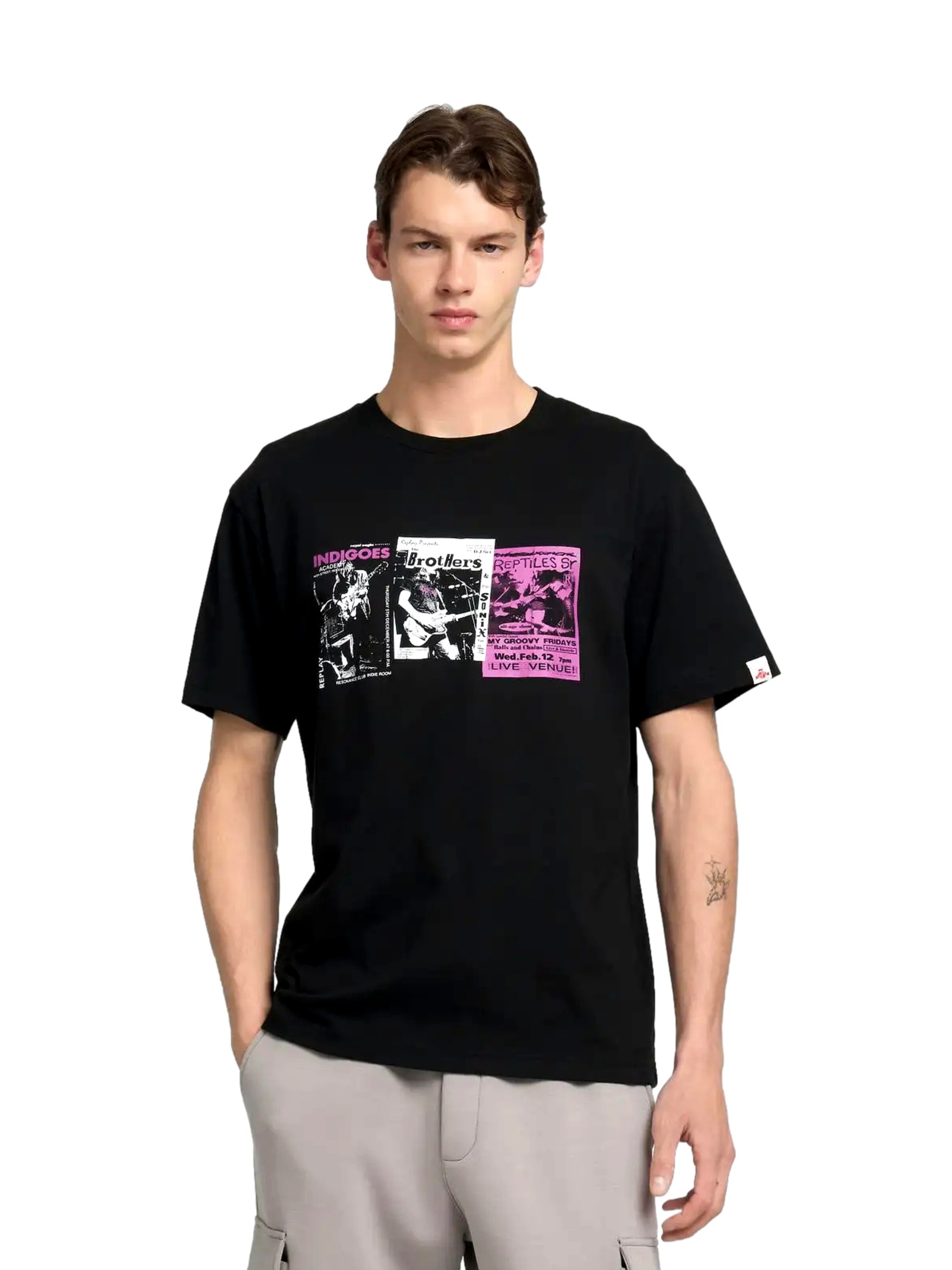 Maglietta di REPLAY in nero: frontale