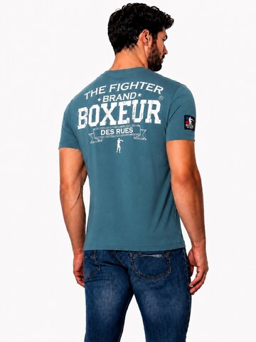 Boxeur des Rues Shirt 'Herren T-Shirt Slim Fit Boxeur des Rues, Ozeanblau, Weißes Logo, Premium-Baumwolle'‌‌ in Blau