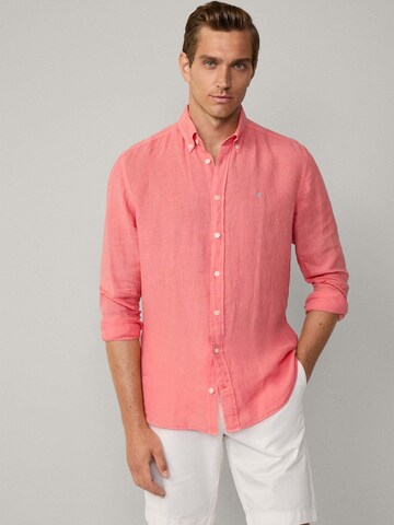 Coupe regular Chemise 'Ess' Hackett London en orange : devant