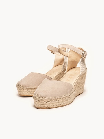 Sandalo 'Alpargata Cuña 8 cm' di Alhamas in grigio