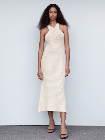 MANGO Knit dress 'Molino' in Beige