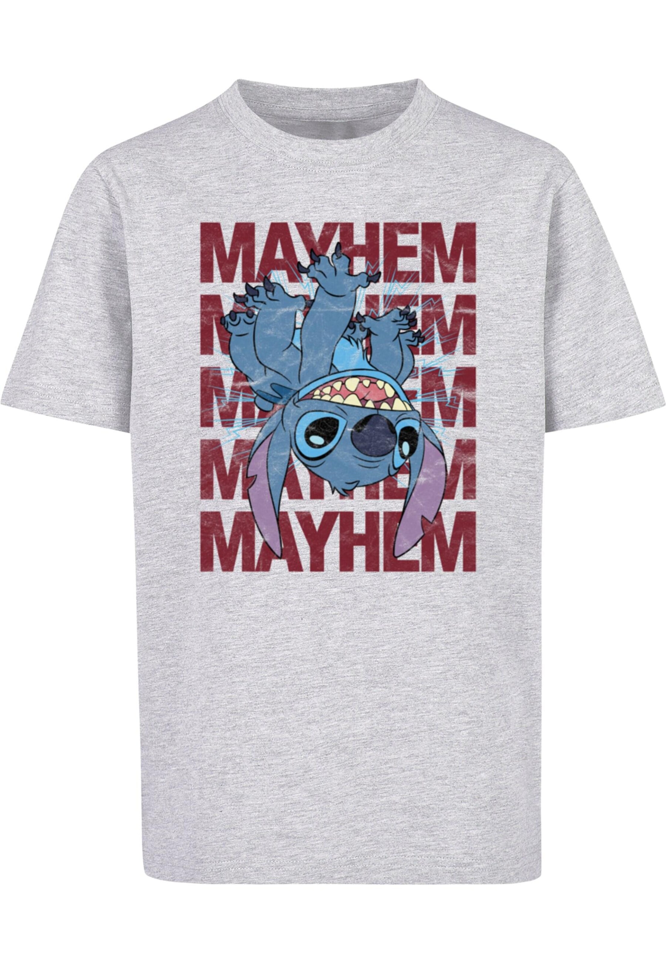 ABSOLUTE CULT T-Shirt 'Lilo And Stitch - Extrovert' in Grau: Vorderseite