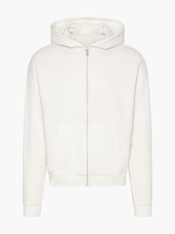 cfab (formerly creamy fabrics) Sweatshirt 'Relaxed Zip' in Wit: voorkant