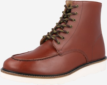 BURTON MENSWEAR LONDON Lace-Up Boots in Brown: front