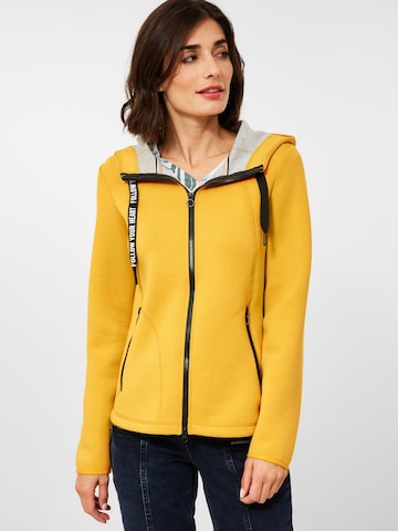 CECIL Zip-Up Hoodie 'Scuba' in Yellow: front